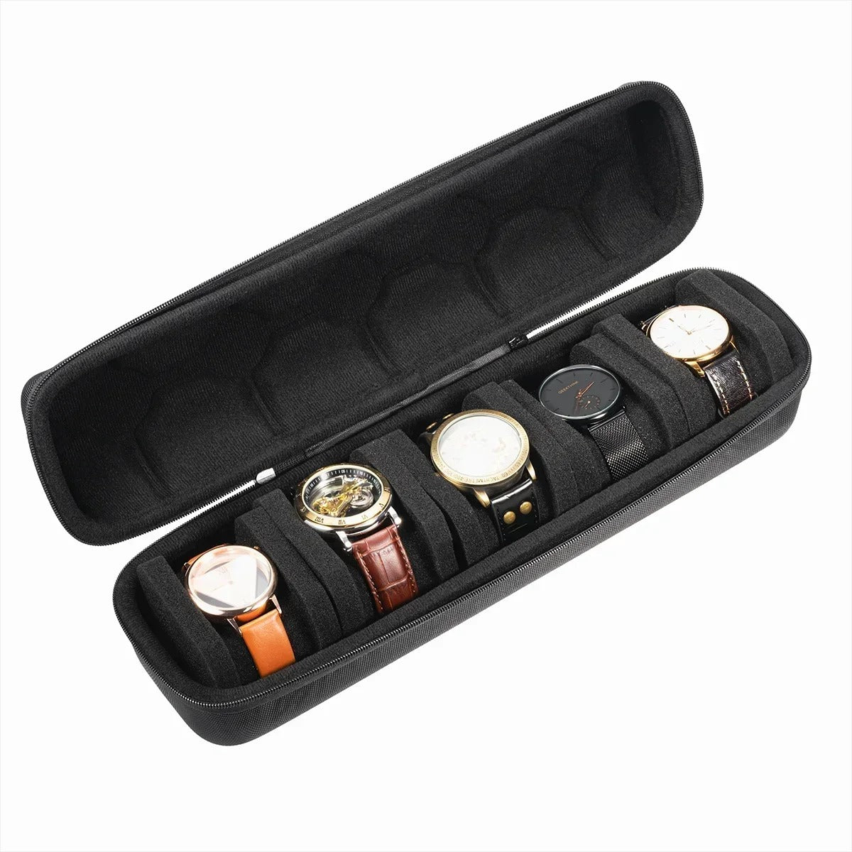 Luxury 5-Grid Watch Storage Case