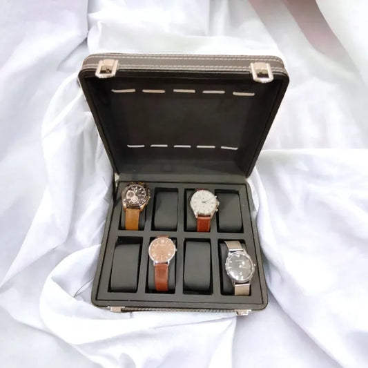 Premium Quality 8 grid PU leather watch display box or watch organizer
